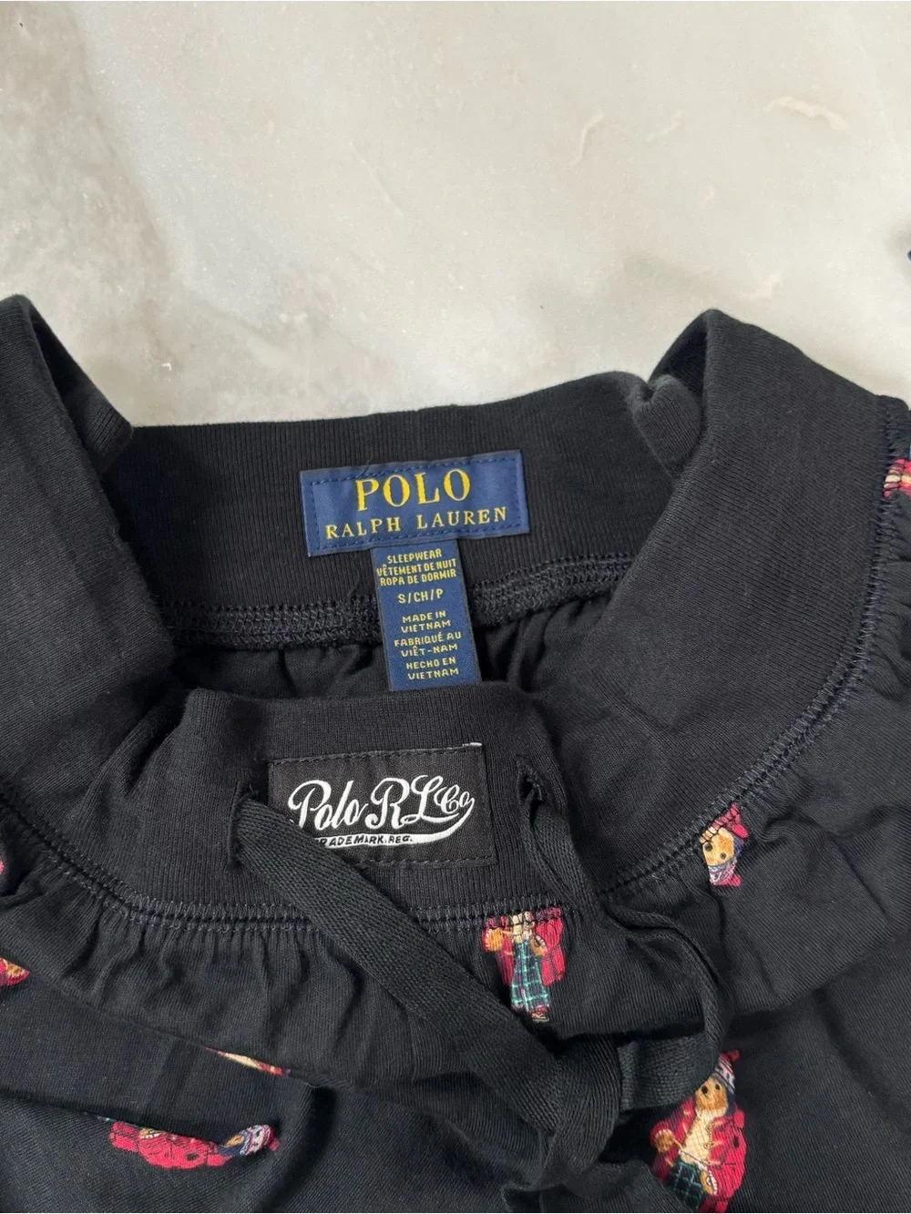Polo Ralph Lauren Men's Polo Bear Pajama 2 Piece Set Size Small New Black